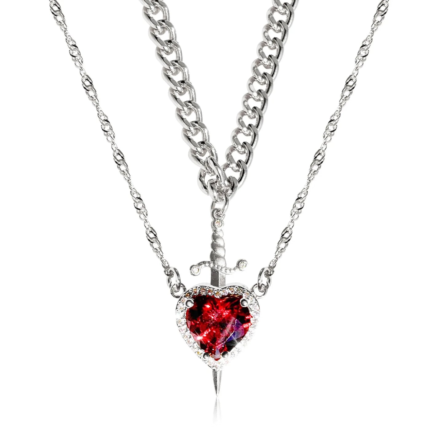 Collar de Corazón y Espada en Conjunto